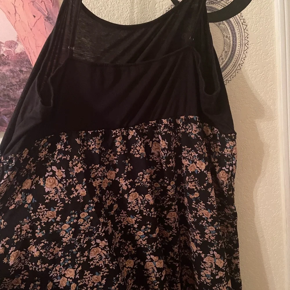 Plus Size Womens sleeveless black floral high low summer dress size 3X pre